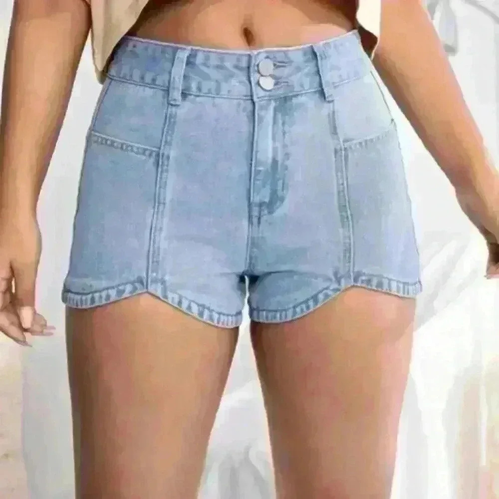 High waisted jean shorts